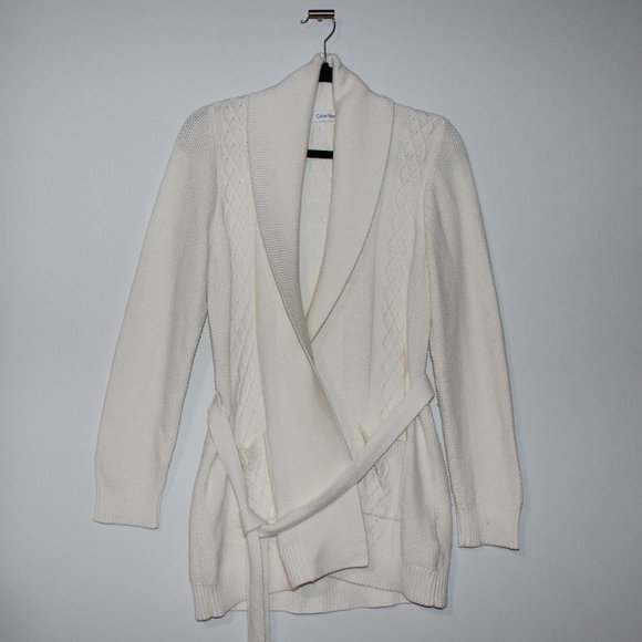 Calvin Klein Sweaters - Calvin Klein Creme Open Front Sweater Cardigan